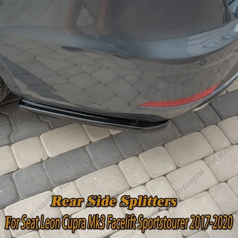 Divisori Laterali Posteriori V.1 Per Seat Leon Cupra Mk3 Fl Sportstourer 2017-2020 Maxton Style Diffusore Posteriore Splitter Scratch Protector