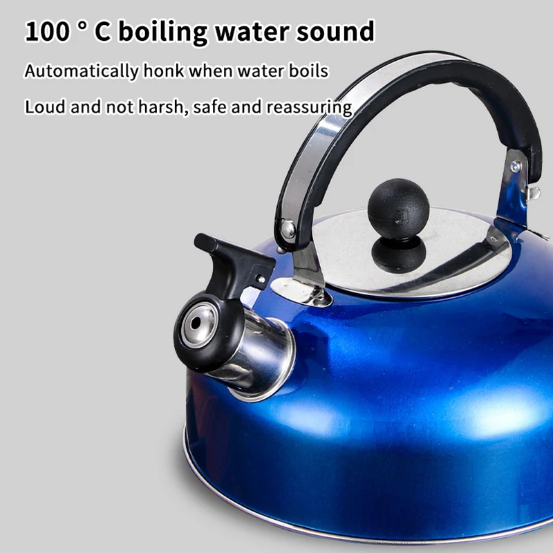 3l Stainless Steel Water Kettle Gas Heating Stainless Steel Whistle Thermal Kettle Trips Cooking Tea Comfortable Handle