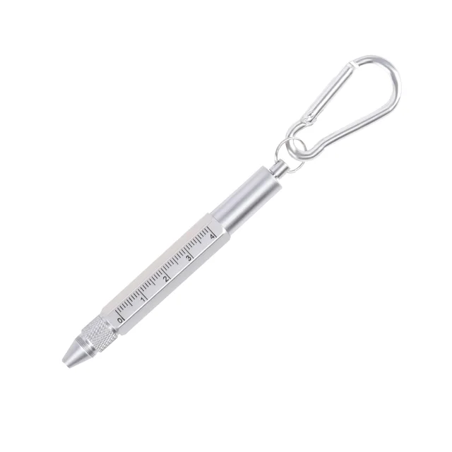 7 In1 Multifunction Handheld Screwdriver Tool Ballpoint Pen Measure Technical Ruler Screwdriver Touch Screen Stylus Spirit Level 6 in 1 B-Silver