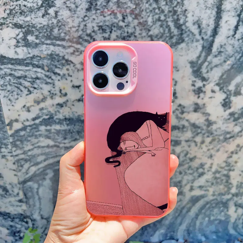 Luxus szene schöne Katze spielt Spaß Handy hülle für iPhone 15 14 plus Pro Max 13 12 11 Pro Max Mini stoß feste Laser-Rücken deckel – Detail 13