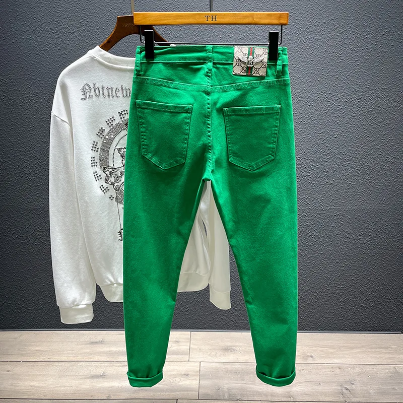 2025 Men's Jeans Korean Spring Autumn Clothes New Men Trousers Fashion Casual Straight Leg Slim fit Style Stretching Pants 2