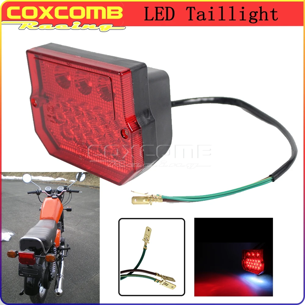 

Motorcycle LED Tail License Plate Light Brake Stop Lamp For Suzuki TS125 150 250 MZ ETZ 150 250 251 301 Simson SR50 S51 Taillamp