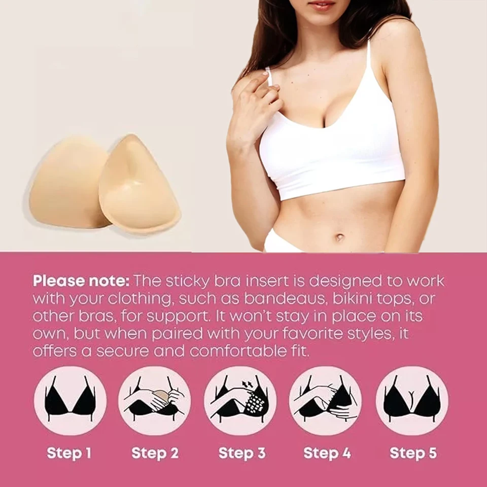 Push Up Rassemblement Beige Coussinets Push-Up Adhésifs HOVCEH - 1 Paire Volumateurs Seins - Soutien-Gorge Invisible Coussinets Silicone Beige