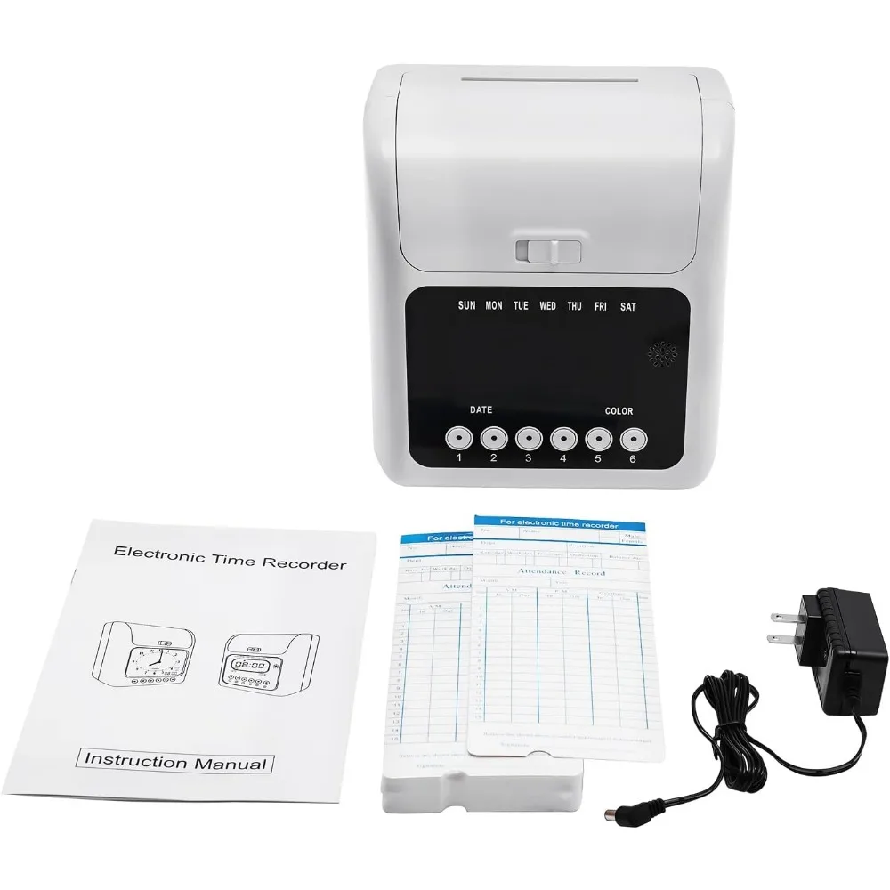 Employee Time Clock Calculating Time Clock Bundle Password Unlocking without Keys with 50 Cards for Companies