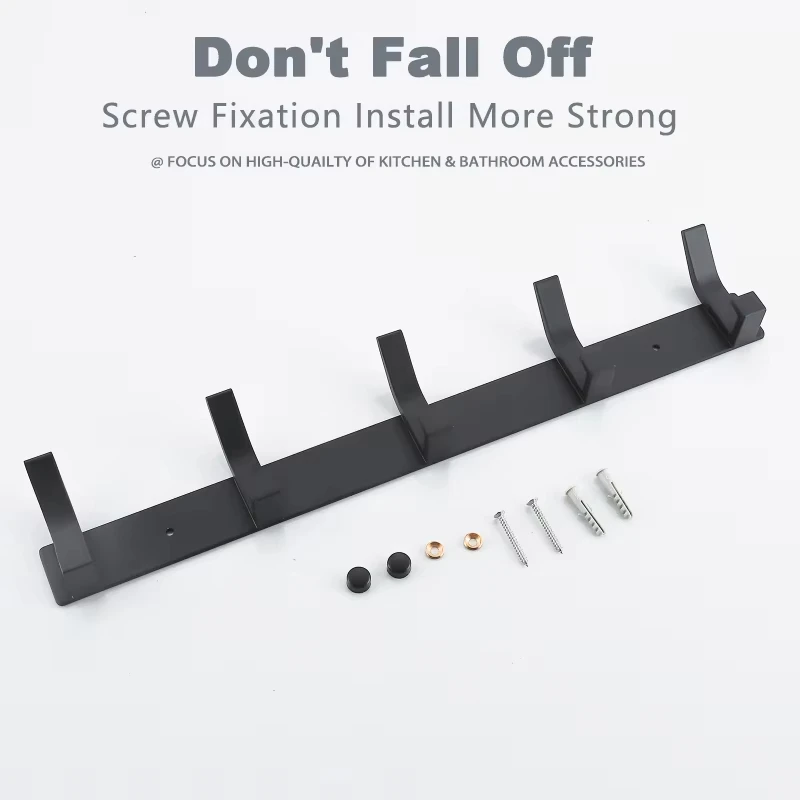 Modern Hanging Hooks Wall Aluminium Towel Holder Bathroom Door Clothe Hanger