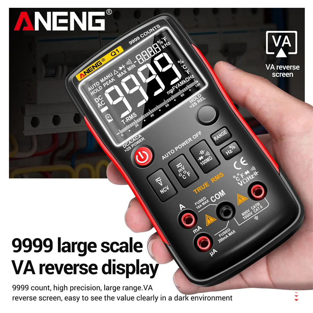 ANENG Q1 Digital Multimeter 9999 Analog Tester True RMS Professional Multimetro DIY Transistor Capacitor NCV Testers Lcr Meter 2
