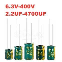 100UF 220UF 330UF 470UF 680UF 1000UF 1500UF 2200UF 3300UF High Frequency Low ESR Aluminum Capacitor 10V 16V 25V 35V 50V 400V