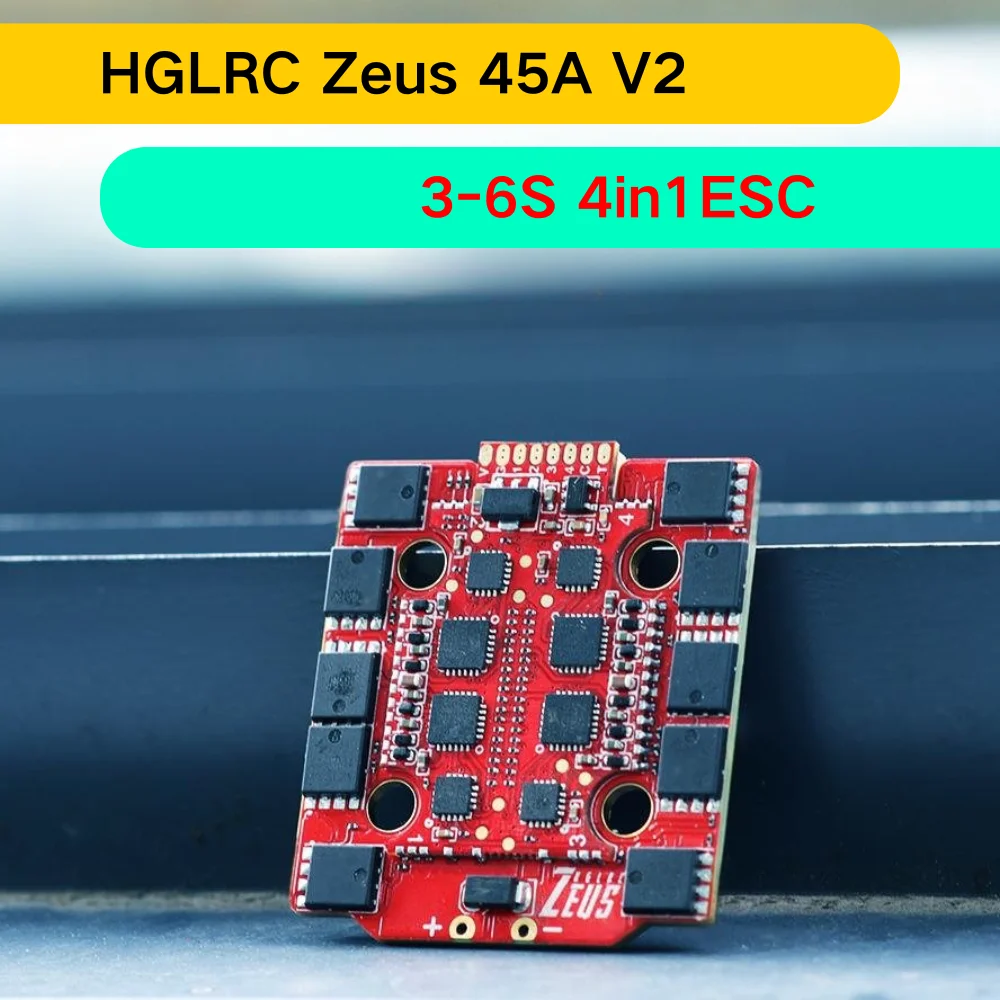 

HGLRC Zeus 45A V2 4-в-1 бесщеточный ESC 3-6S Lipo BLHELI _ S поддержка DShot600/300/150/Oneshot125/42 20x20 мм для гоночного дрона RC FPV