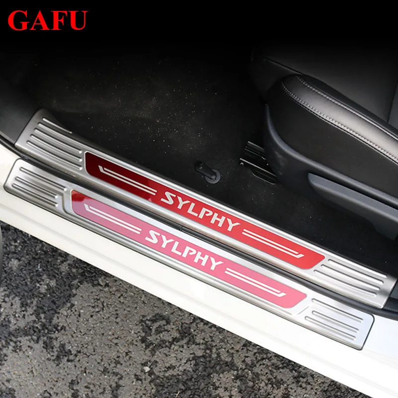 

for Nissan Sentra Bluebird Sylphy 2020 2021 2022 Stainless Steel Inside Door Sill Scuff Plate Welcome Pedal Accessories