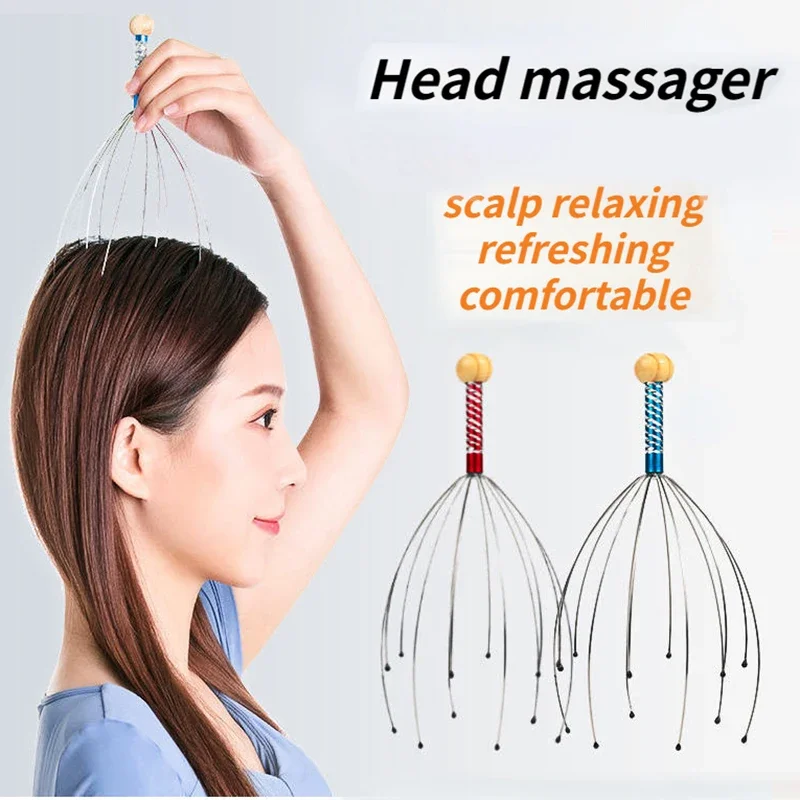 

Massager Remove Muscle Tension Tiredness Metal Head Massager Instrument Octopus Head Massager Scalp Relaxation Relief Body