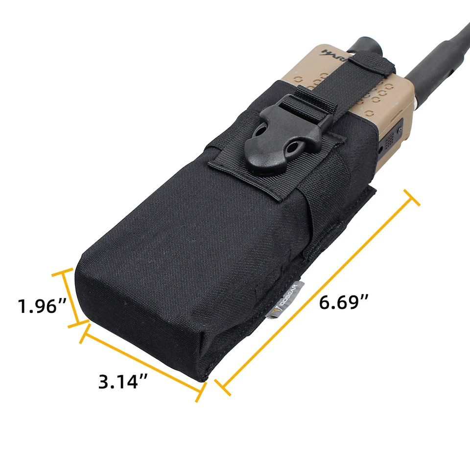 IDOGEAR Pochette radio tactique pour support talkie-walkie MOLLE MBITR 148/152