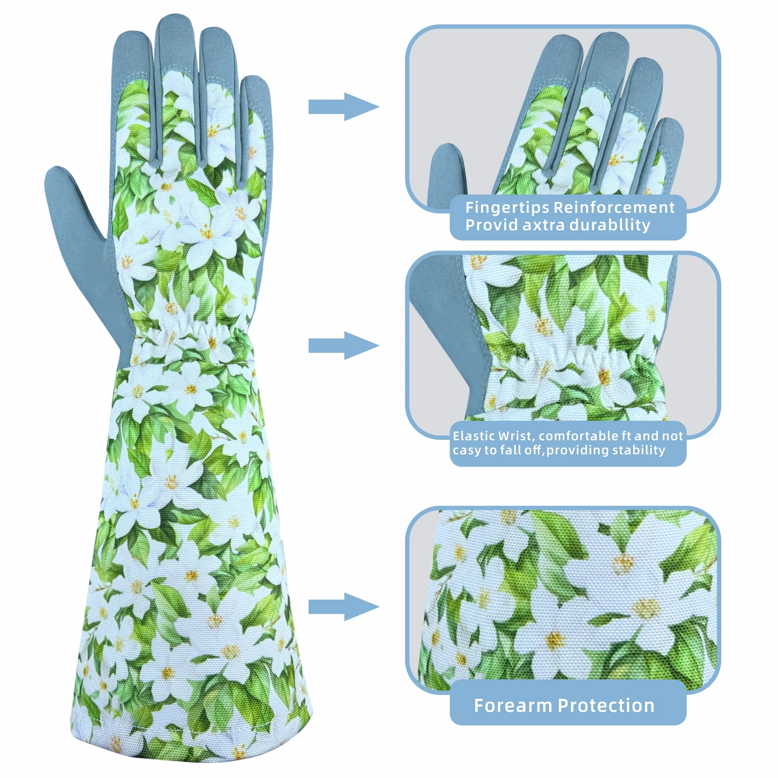 Durable Thorn-Proof Long Sleeve Gardening Gloves for Rose Pruning and Weeding