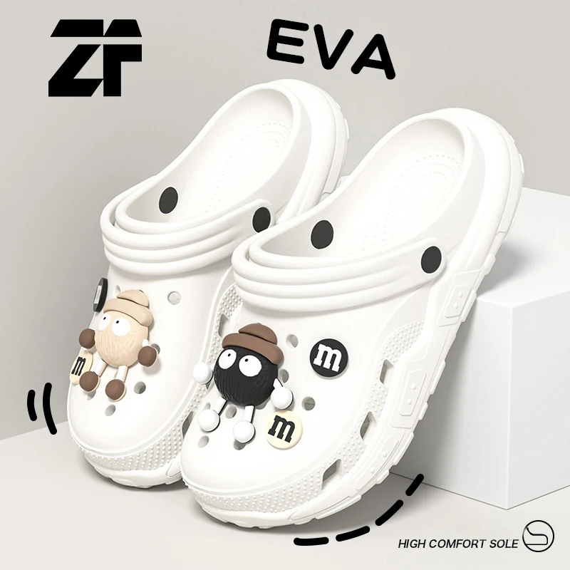 Cartoon Charms Cross Clogs Eva Soft Summer House Slippers Women's Sandals Slipper Man Shoes Kids Indoor Slipper 2