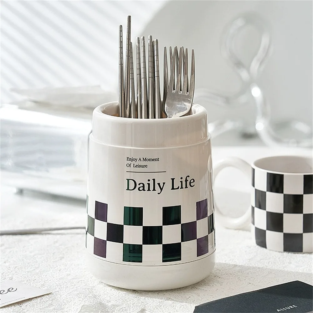 Storage Rack Sanitary Dustproof Chopstick Bucket With Lid Durable Smooth Dustproof Storage Trend Chopstick Rest Kitchenware 3