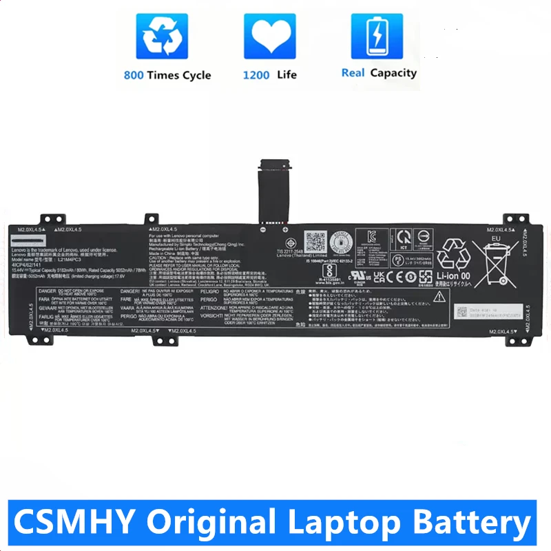 CSMHY Original L21M4PC3 Laptop Battery For Lenovo Y7000P R7000P Y9000K R9000P 2022 Y9000P Legion 5 15IAH7 L21B4PC0 L21M4PC2