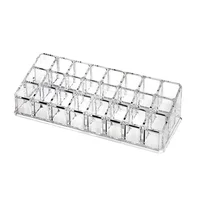 24 Lattices Acrylic Lipstick Organizer Lip Gloss Container Plastic Nail Polish Storage Box Makeup Holder Cosmetics Display Rack 1
