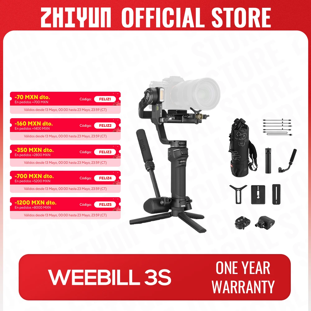 

ZHIYUN Official Weebill 3S Camera Gimbal Stabilizer 3-Axis Handheld for DSLR Mirrorless Cameras for Sony Canon Panasonic Nikon