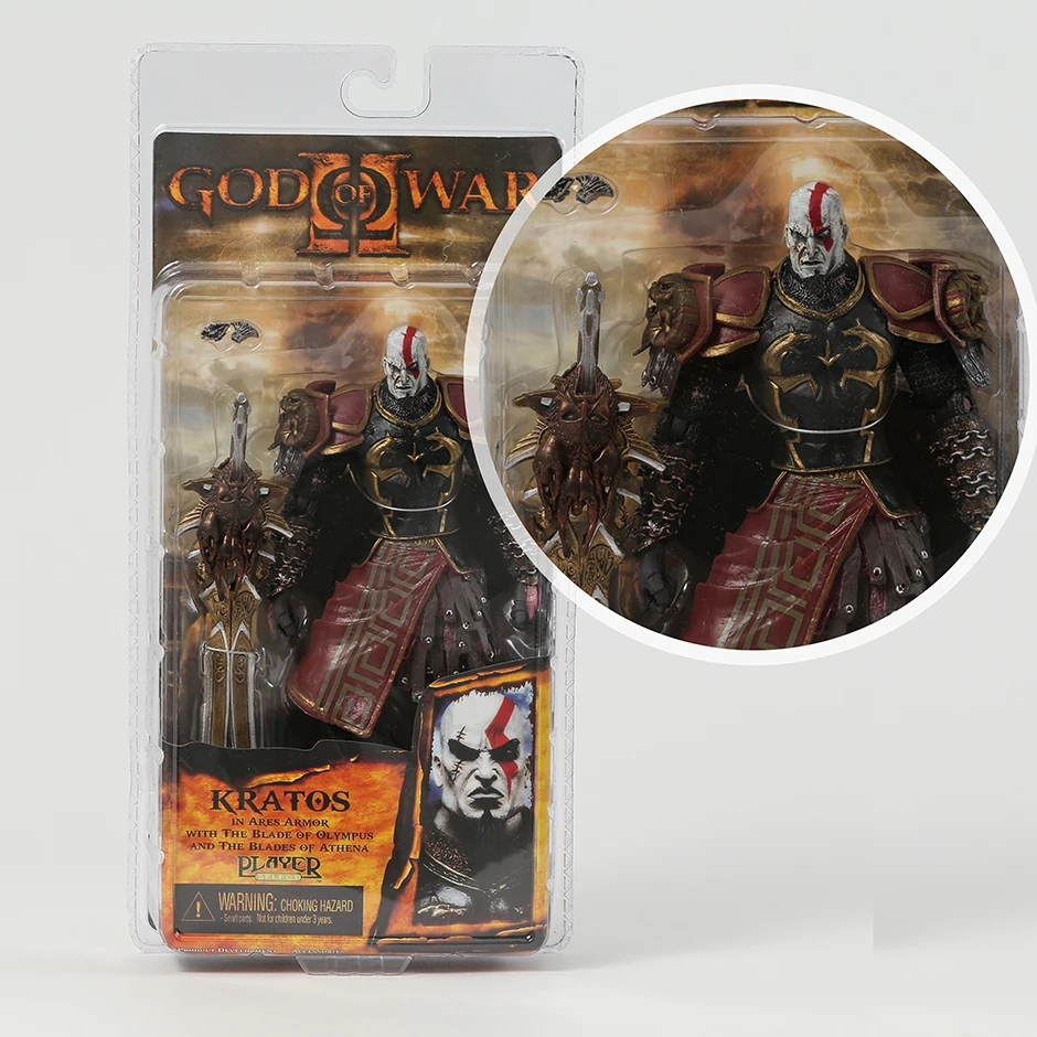 Neca God of War 2 Kratos Golden Fleece Armor Medusa Head 7 Game Action  Figure