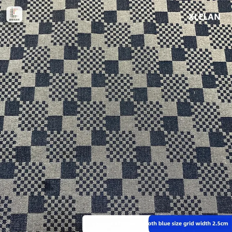 Washed Denim Fabric No Stretch Floral Embroidery for Shoes Caps Clothing Jeans Material Cotton Fabric for Men Women Children