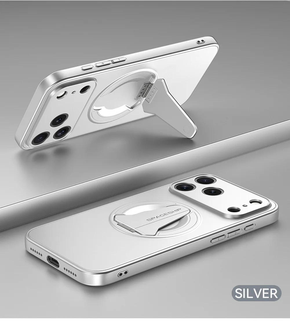 Skin-Like Frosted Magnetic Phone Case with Invisible Stand Holder