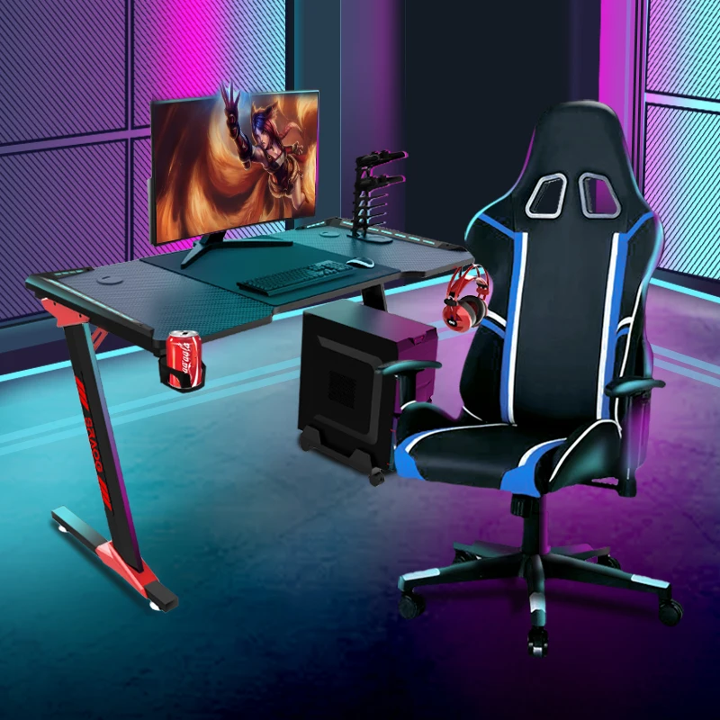 Mesa de computador mesa e-sports simples mesa de fibra de carbono e cadeira quarto mesa de casa