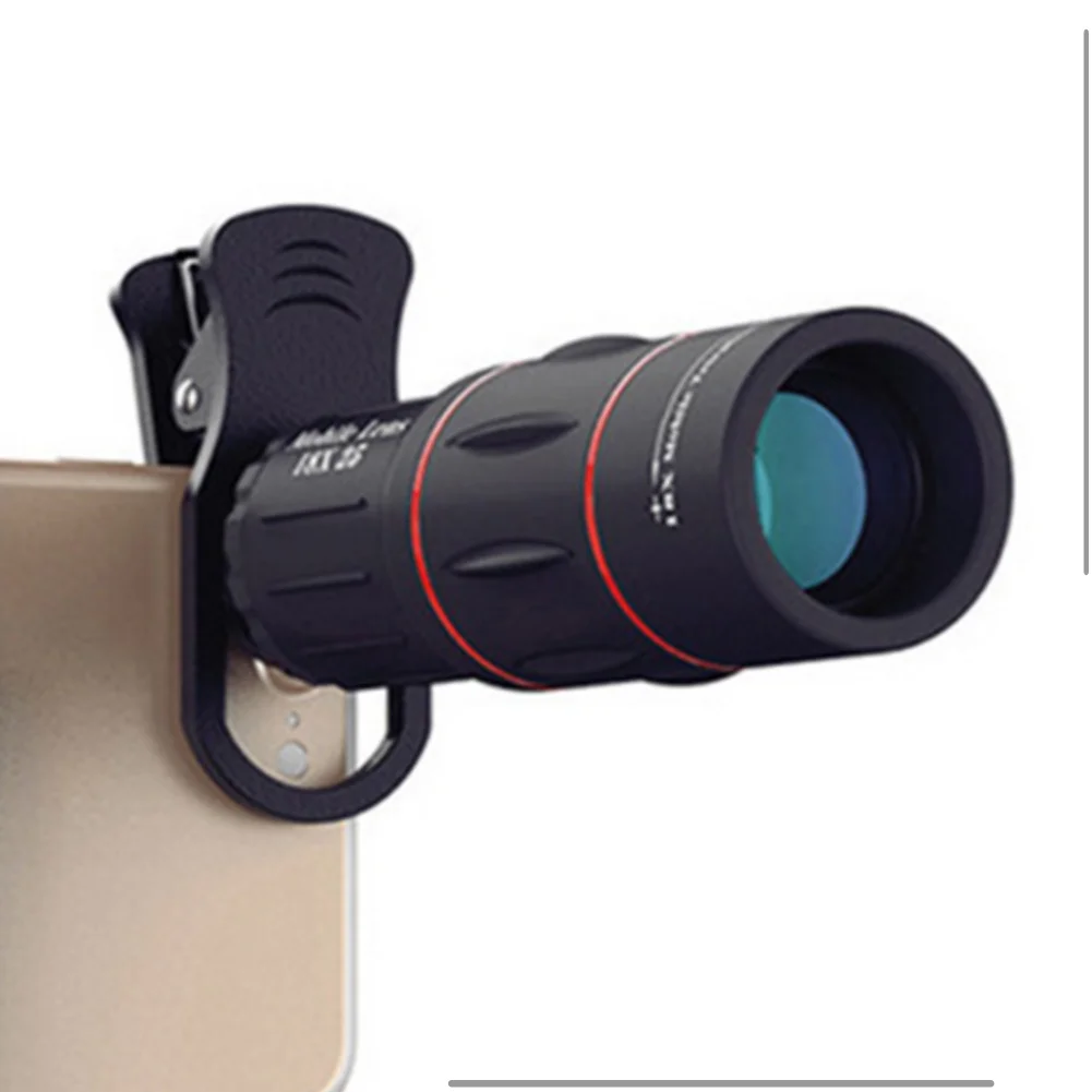 Obiettivo della fotocamera del telefono cellulare 18/28/36X Zoom clip-on Telescopio monoculare Telecamera del telefono Teleobiettivo per campeggio Caccia Sport