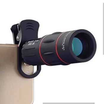 Obiettivo della fotocamera del telefono cellulare 18/28/36X Zoom clip-on Telescopio monoculare Telecamera del telefono Teleobiettivo per campeggio Caccia Sport