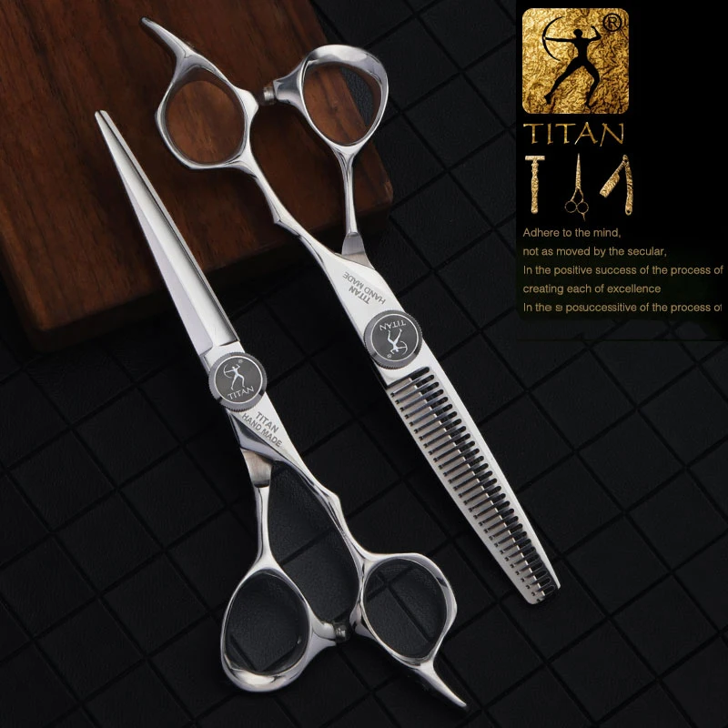 TITAN professional hairdresser scissors barber scissors hairdressing hair cutting  thinning  set of 5.5 6.0inch japan440c steel стойка greenbean titan 240 baby steel 27411