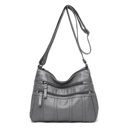 Sleek Black Crossbody Travel Bag with Adjustable Straps and Zipper Compartment (GRAY)