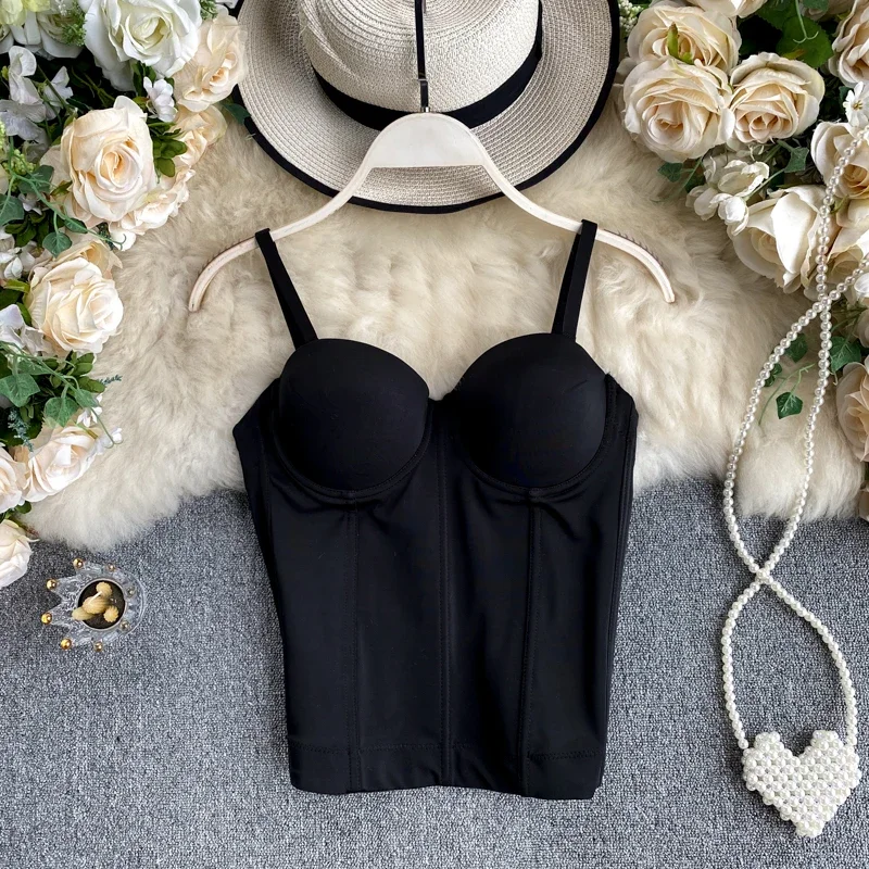 New Sexy women's corset bustier bra black white push up bralet top