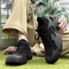 New Men Sock Shoes Breathable Lightweight Lace Up Comfortable Sneakers Round Toe Solid Colour Wear Resistant Vulcanised Shoe 2