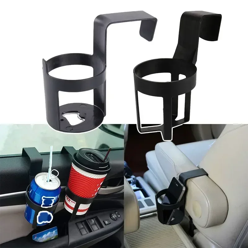 Black ABS Car Cup Holder with Hook for Auto Interior