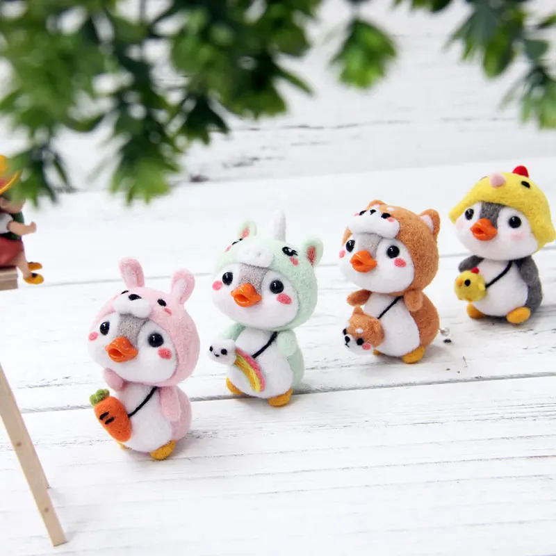 Non-Finished Wool Felt DIY Package Lovely Toy Doll Wool Felt Poked Kitting DIY Cute Animal Felting 1Set wool felting kit needle felting painting kit needle felting kit