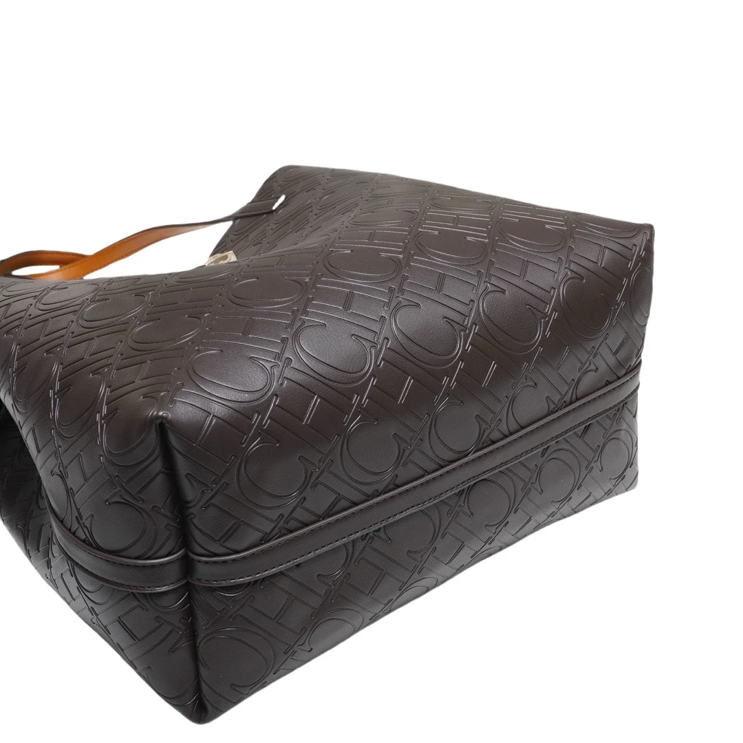 CH خمر لون نقي السيدات دلو حقيبة كلاسيكية فاخرة خط...