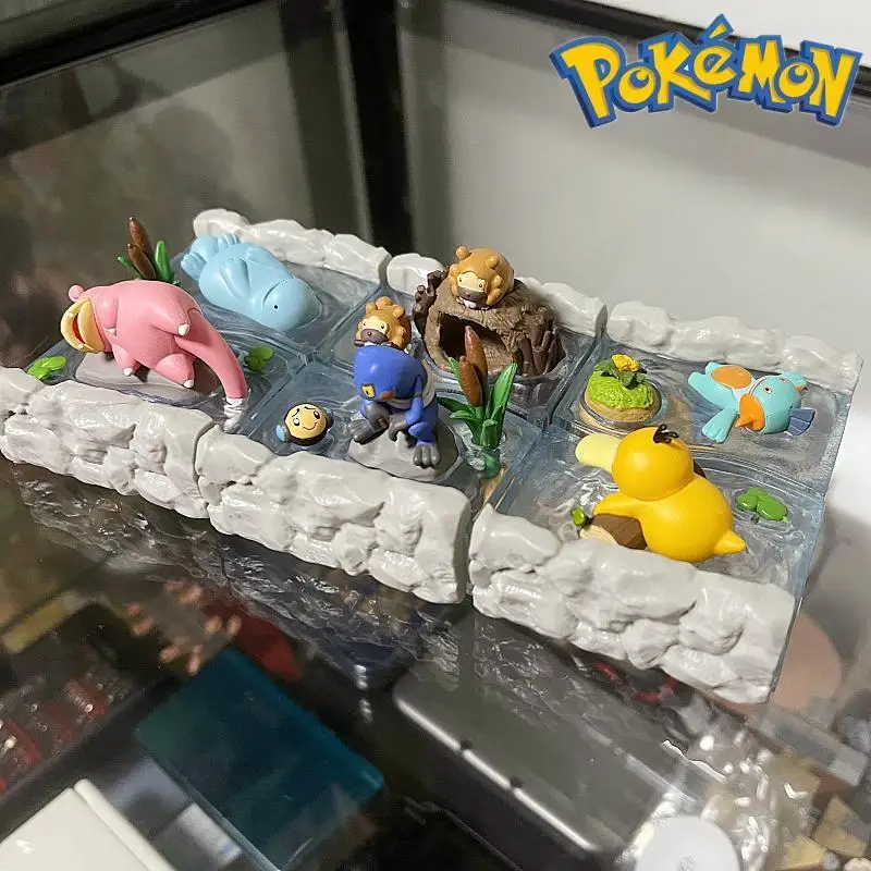 

Genuine Goods in Stock Re Ment Pokemon Nonbiri Time Taking A Nap in The River Anime Character Q Version Model Toys christmasGift
