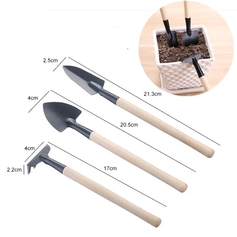 Portable Plant Small Rake 3Pcs/Set Mini Shovel Spade Creative Beach Soil Scoop Growing Garden Flower Pots Planters Supplies