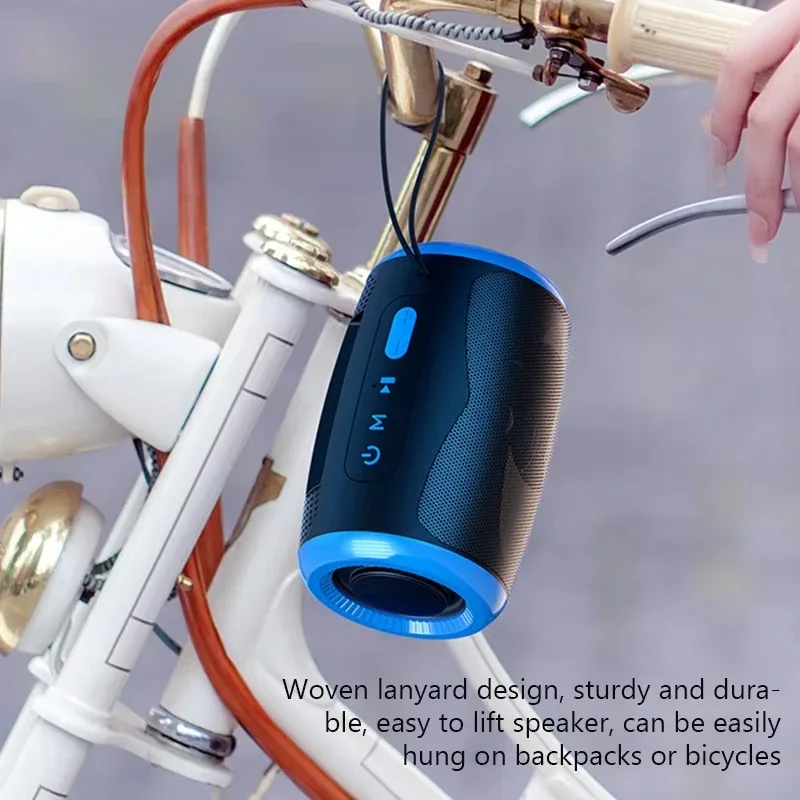 TSN-1 Portable Speaker Wireless Bluetooth5.3 Speakers with TWS Stereo FM/SD/USB Disk/Aux Modes Waterproof for Outdoor Hifi Sound