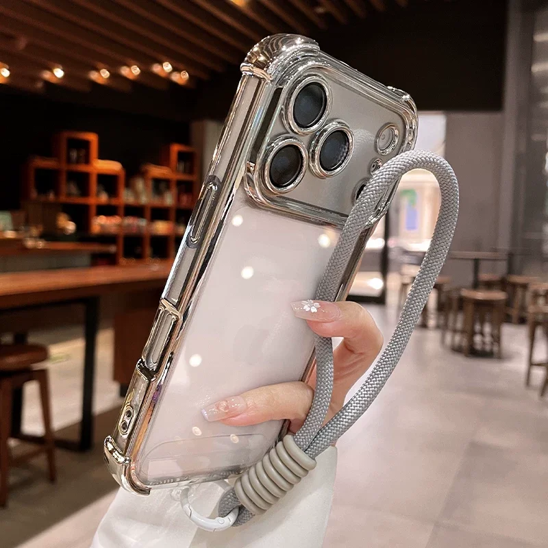 3D Electroplating Phone Case with Hand Strap