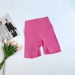 High Waist Women's Yoga and Workout Shorts - Soft, Comfortable Sportswear - M (Pink)