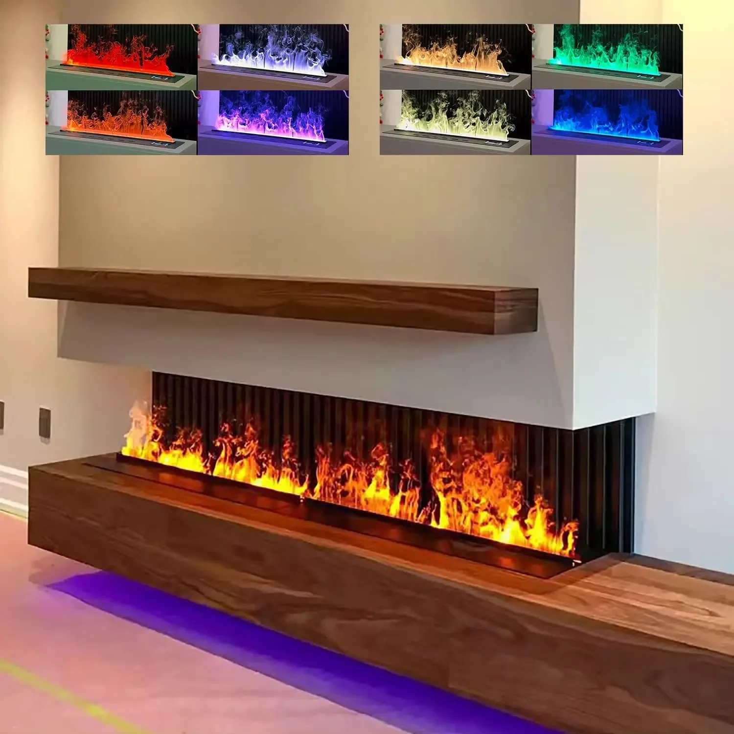 Decorative led light steam fire place humidifier fire built-in Electric Fireplace wall mounted 3D Water Vapour Fireplace heater