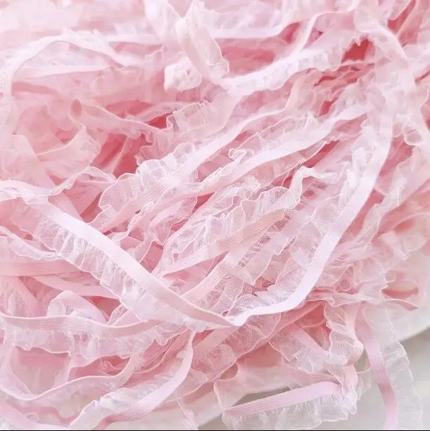 New Arrival 10 Meters Pink Ruffle Lace Fabric DIY Crafts Sewing Suppies ...