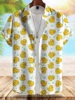 2024 Hawaii New Men's Short-sleeved Shirt Fashionable Yellow Duck Print Men's Casual Shirt Summer Street Daily Men's Shirt 3