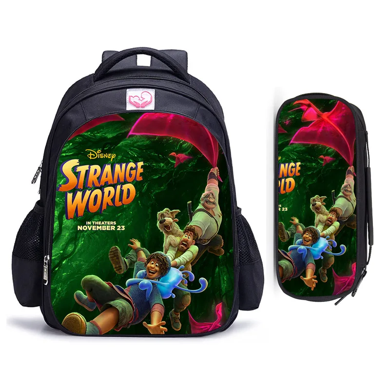 

Ортопедический школьный ранец для мальчиков и девочек, детский портфель с героями мультфильмов Диснея странного мира, 16 дюймов