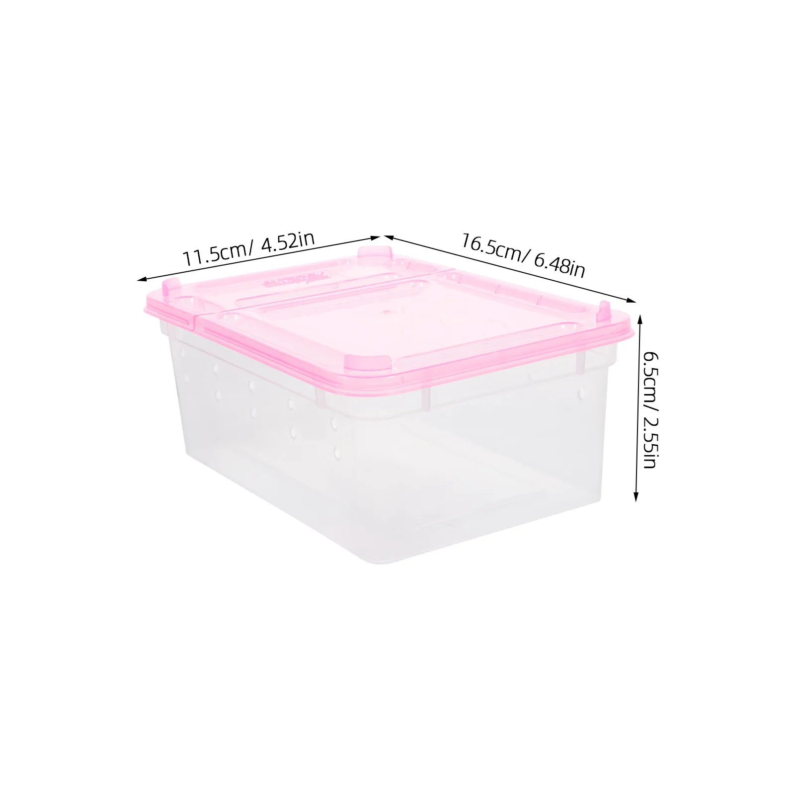 2Pcs 누에, 파충류, 게코, 딱정벌레, 점핑 거미를 위한 투명 플라스틱 먹이통, 통풍이 잘되는 휴대용