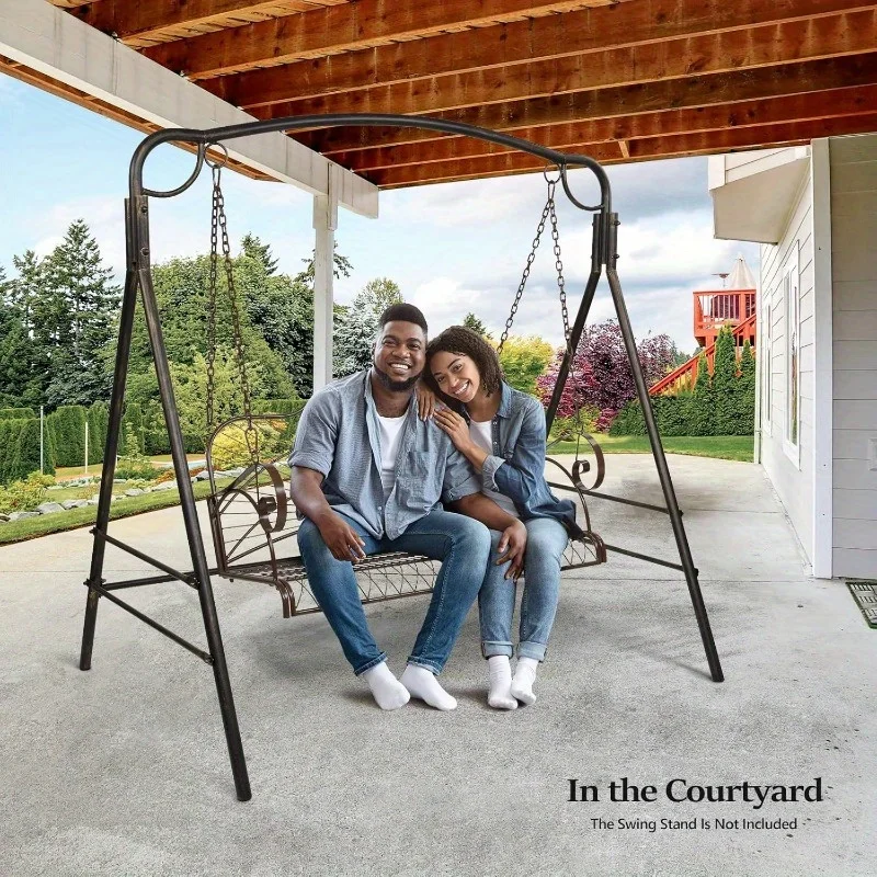 VINGLI Upgraded Metal Patio Porch Swing 660 LBS Weight Capacity Steel Porch Swing Chair for Outdoors Heavy Duty Swing Ch 5