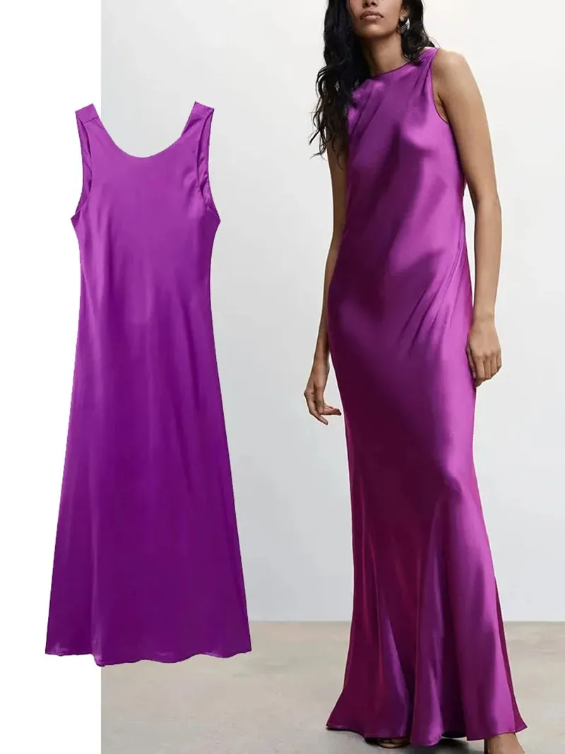 

Женское элегантное однотонное платье, женское летнее платье без рукавов с круглым вырезом, повседневное модное женское платье в стиле ретро