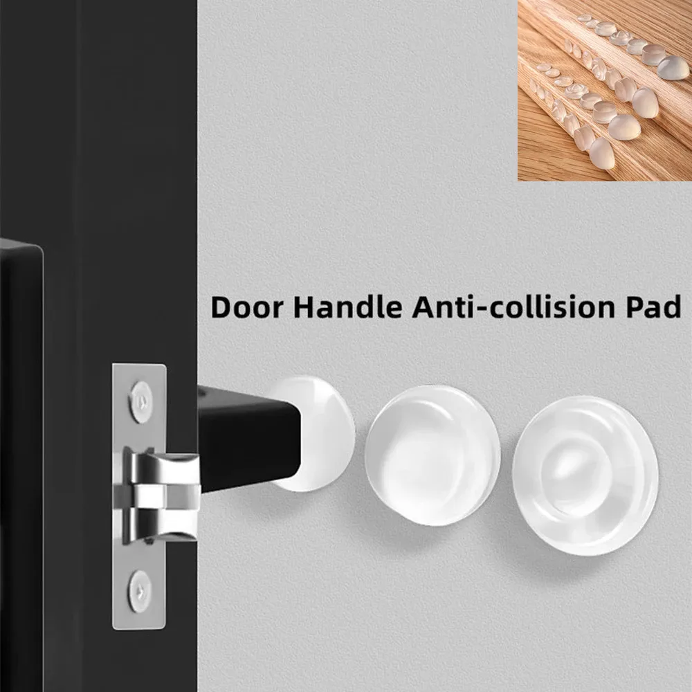 50-64Pcs Self Adhesive Door Handle Stopper Cabinet Bumper Silencer Damper Furniture Anti-collision Pad Wall Protector door stopper silicone door stopper door stopper bumpers silicone rubber bumpers