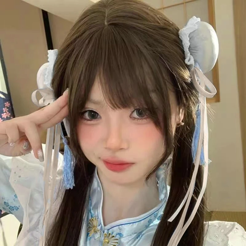 카와이 소녀 번 커버 헤어 핀 술 헤어 스타일, 발레 댄스 로리타 스타일, 여성 헤어 클립 모자, 새로운 2024 패션