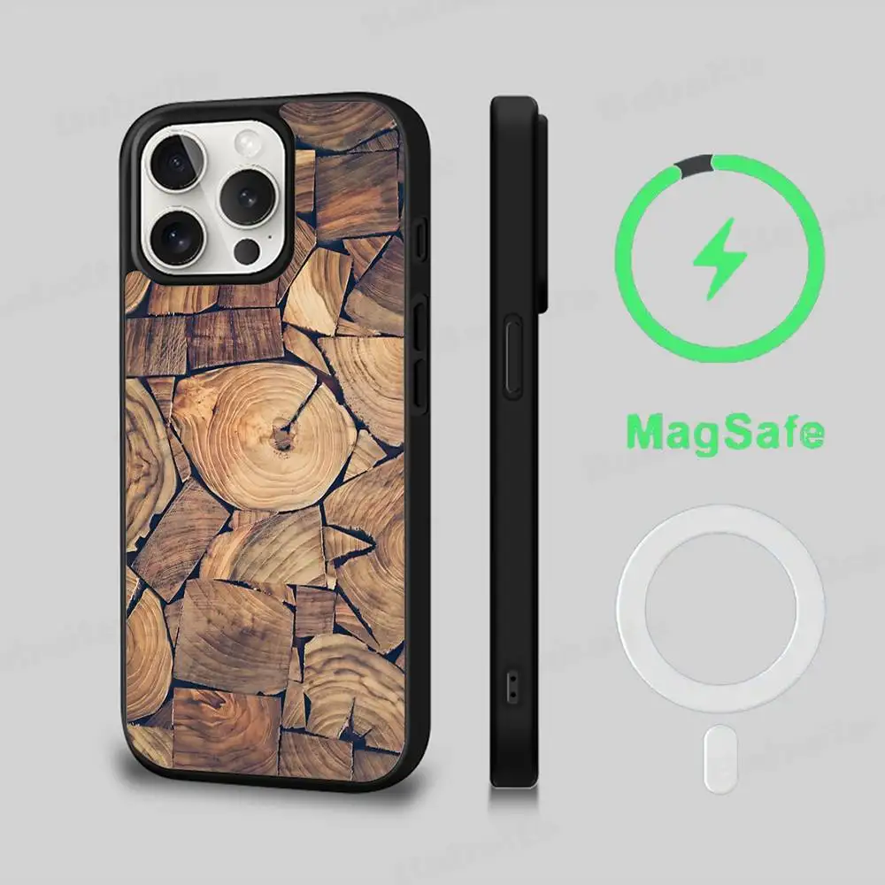 Wood Texture Art MagSafe Phone Case - Shockproof Cover