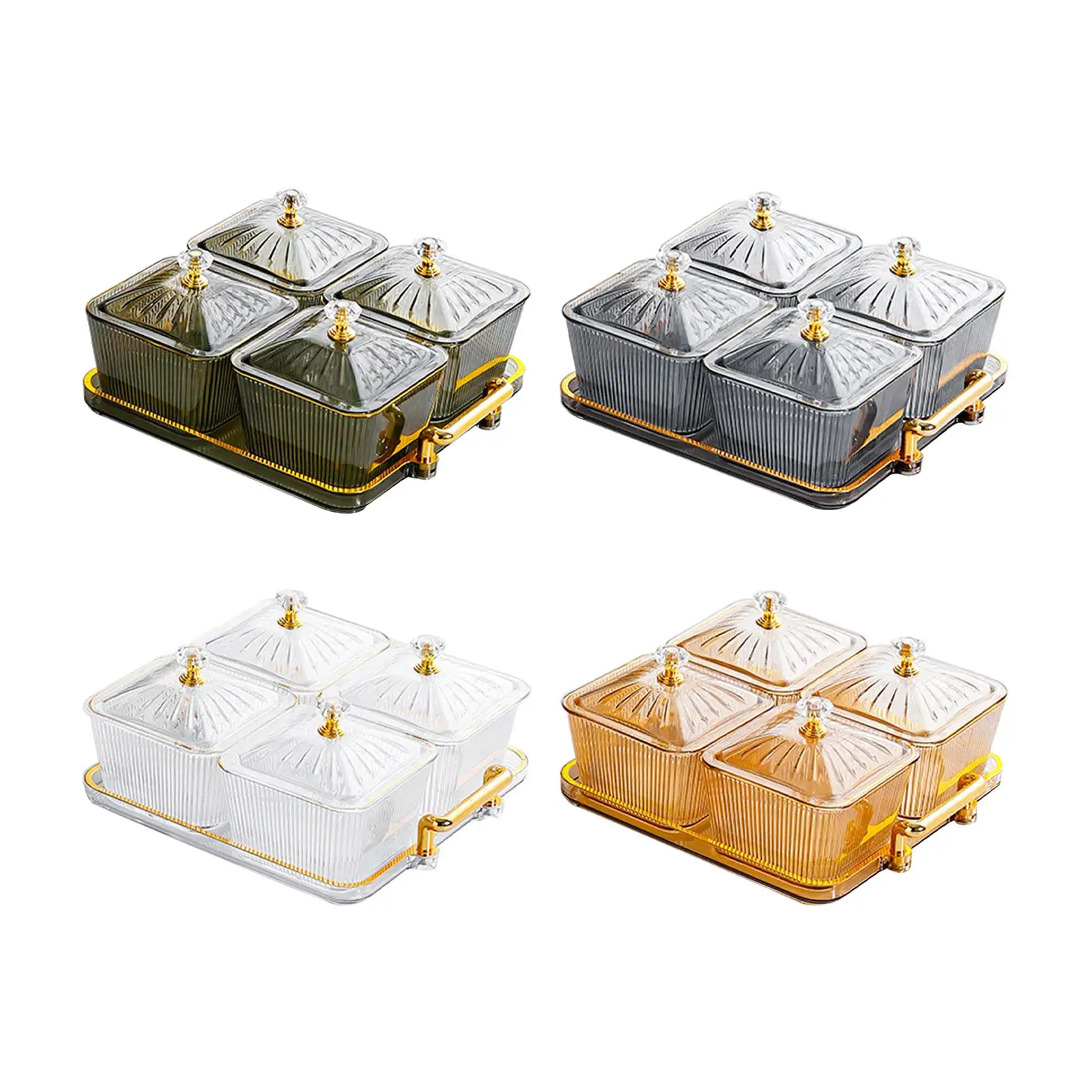 Divided Serving Dishes Multifunctional Candy and Nut Dishes 4 Compartments